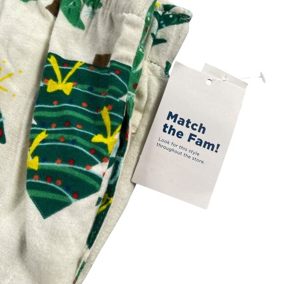 Old Navy Pajama Pants Womens 2X White Green Christmas Tree Flannel Match The Fam - Picture 3 of 16